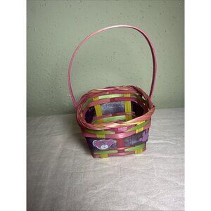 Build A Bear Workshop BABW Wicker Easter Basket Pink Yellow Purple Green